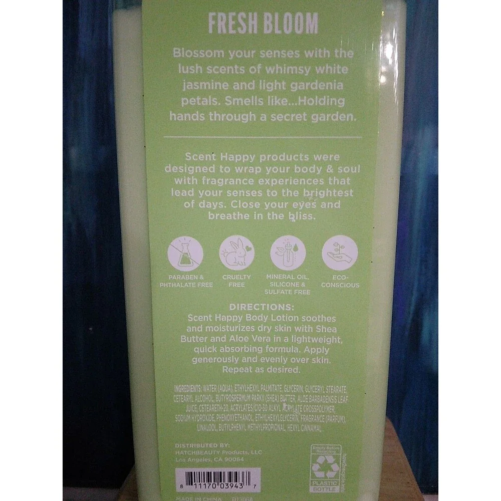 Scent Happy Fresh Bloom Jasmine & Gardenia Body Lotion 13oz Shea Butter Aloe